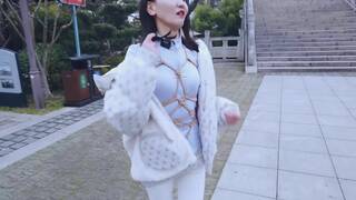 Chinese Girl outdoor exhibitionism BDSM Training 91