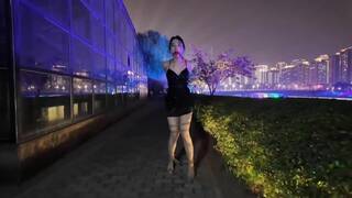 Chinese Girl outdoor exhibitionism BDSM Training 92