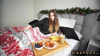 Christmas Morning Blowjob for the Whore Stepsister p1