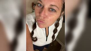 Kimchele getting off in the shower!