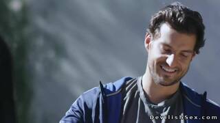 Brunette babe Violet Rain fucks her handsome coach Jay Smooth