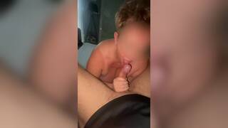 I love watching her big tits while she blows me.