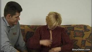 Skinny hairy pussy and armpits mature lady Wiebke gets fucked by big dick