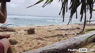 Public Beach Butt Plug Insertion by a Solo Female