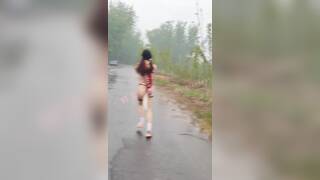 Chinese Girl outdoor exhibitionism BDSM Training 108