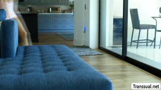 Axel Green gets cock suck by this sucker TS!