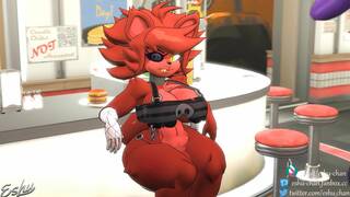 bonfie  gives foxa a futa blowjob~