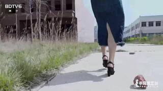 Chinese Girl outdoor exhibitionism BDSM Training 122