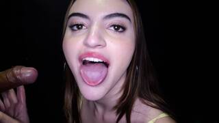 That's it Julia, now swallow the goods!