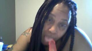 BBW Solo Female Plays with Dildo - Nasty Deep Throat