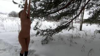 Blonde Russian Girl Naked in the Woods