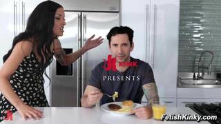 Tommy Pistol Punishes Nagging Wife Charlie Valentine with Rough Bondage Sex