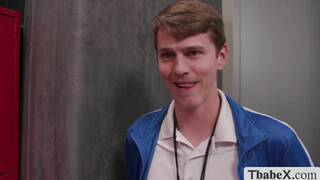 Fucking this horny cheerdancers in the locker room