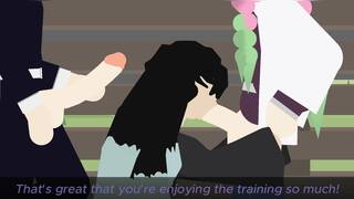 Shinobu and Mitsuri x Tokito (sticknodes)