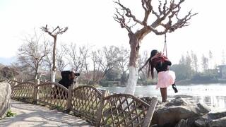 Chinese Girl outdoor exhibitionism BDSM Training 171