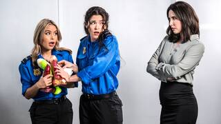 TSA agents punished with anal fisting by their MILF boss