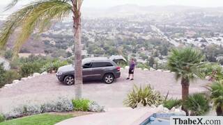 My pool boy fucks my ass while im stucked in door