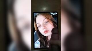 Cute girl cum tribute